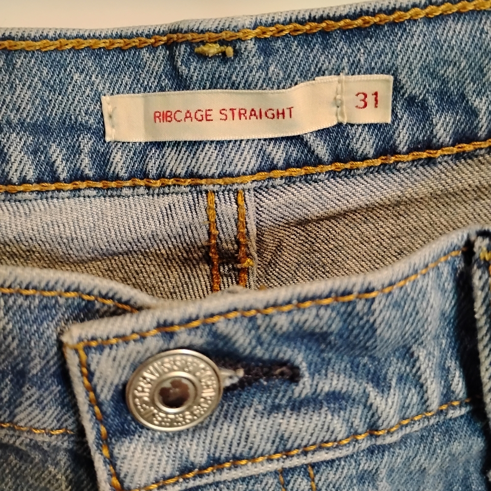 Levi's Premium Ribcage Straight Leg Women's Medium Wash Jeans - Picture 3 of 8